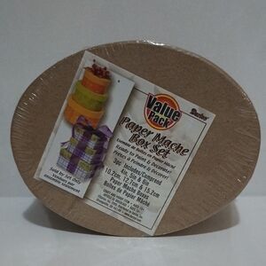 Brown Paper Mache Box Set - Natural Brown